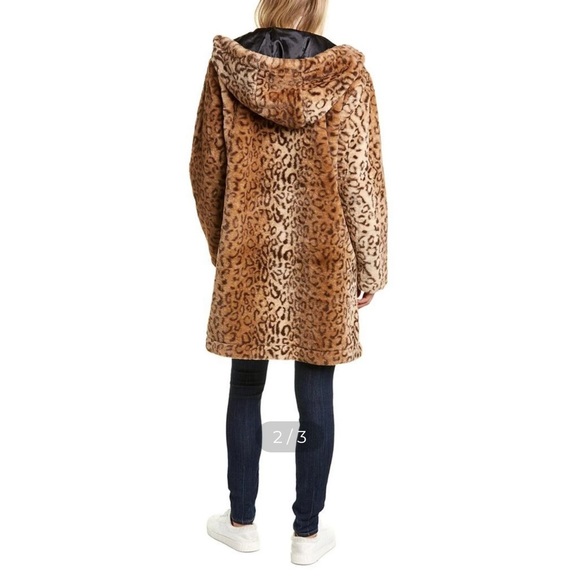 Urban Republic Leopard Print Faux Fur Coat Size M - Picture 2 of 10